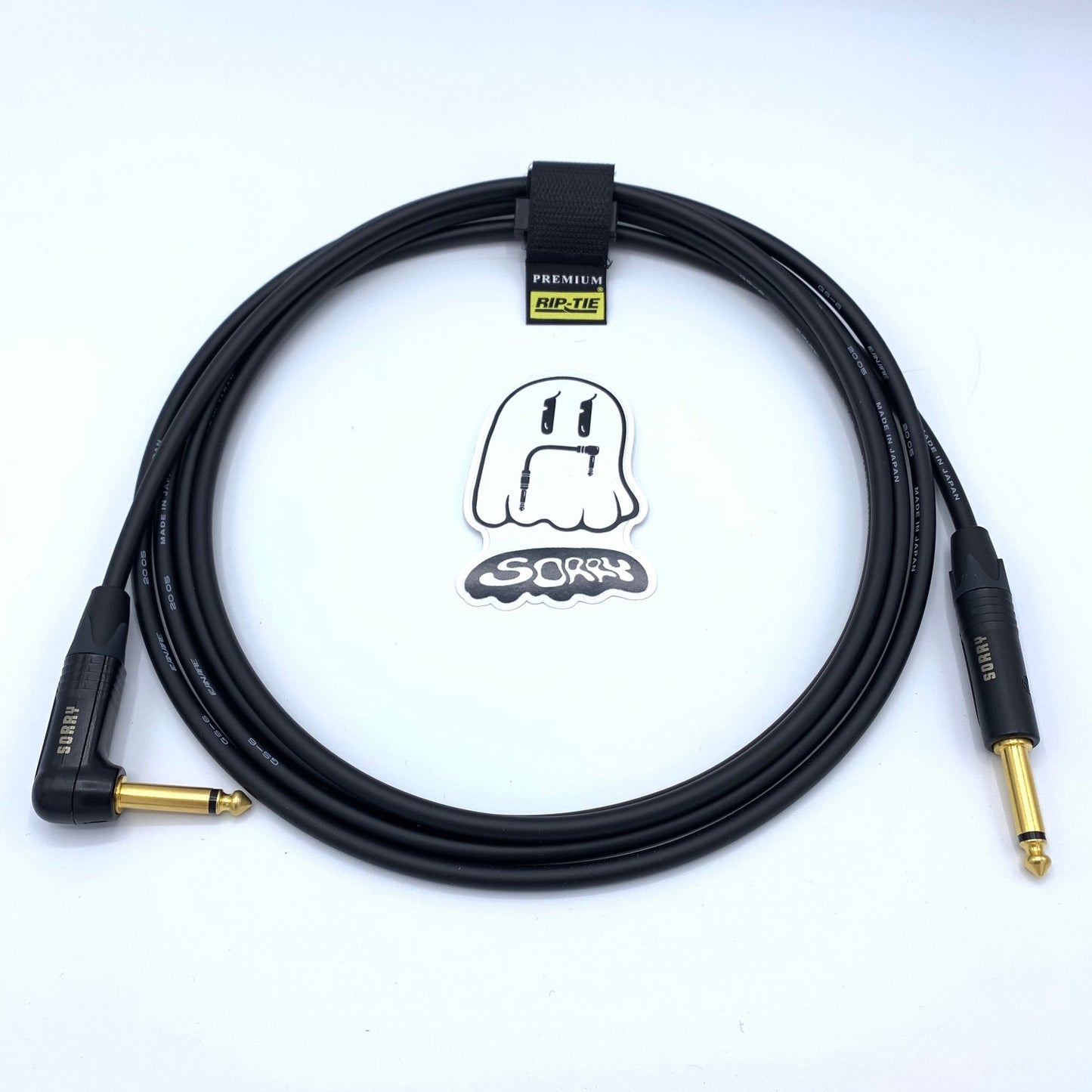 SORRY Straight to Right Angle Guitar / Instrument Cable - BLACK