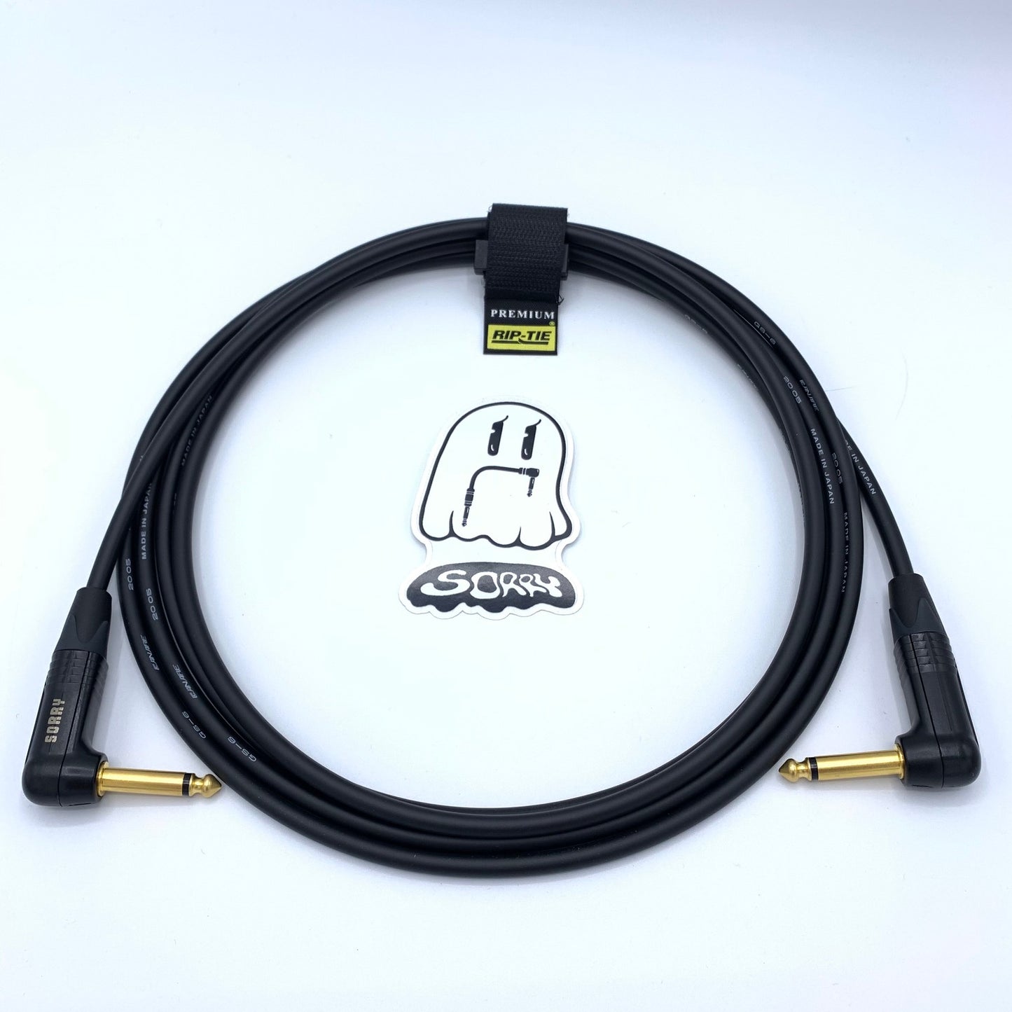 SORRY Right Angle to Right Angle Guitar / Instrument Cable - BLACK