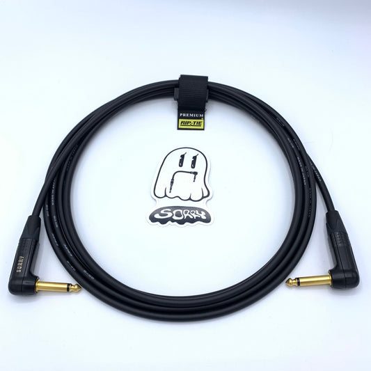 SORRY Right Angle to Right Angle Guitar / Instrument Cable - BLACK