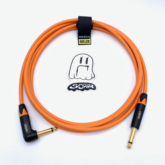 SORRY Straight to Right Angle Guitar / Instrument Cable - ORANGE