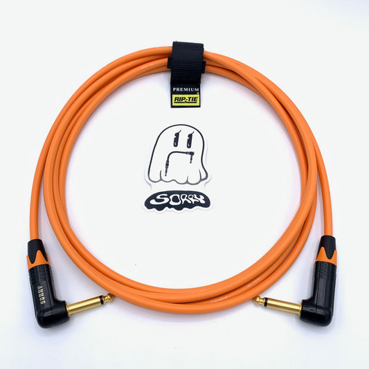 SORRY Right Angle to Right Angle Guitar / Instrument Cable - ORANGE