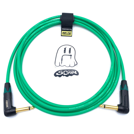 SORRY Right Angle to Right Angle Guitar / Instrument Cable - GREEN