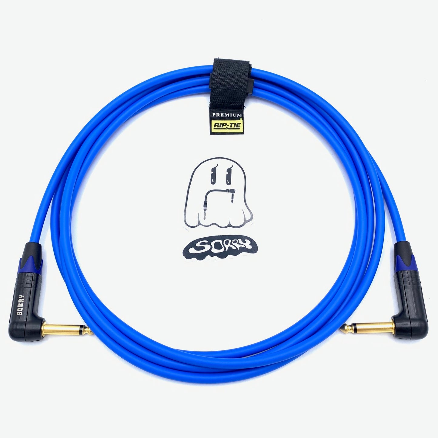 SORRY Right Angle to Right Angle Guitar / Instrument Cable - BLUE