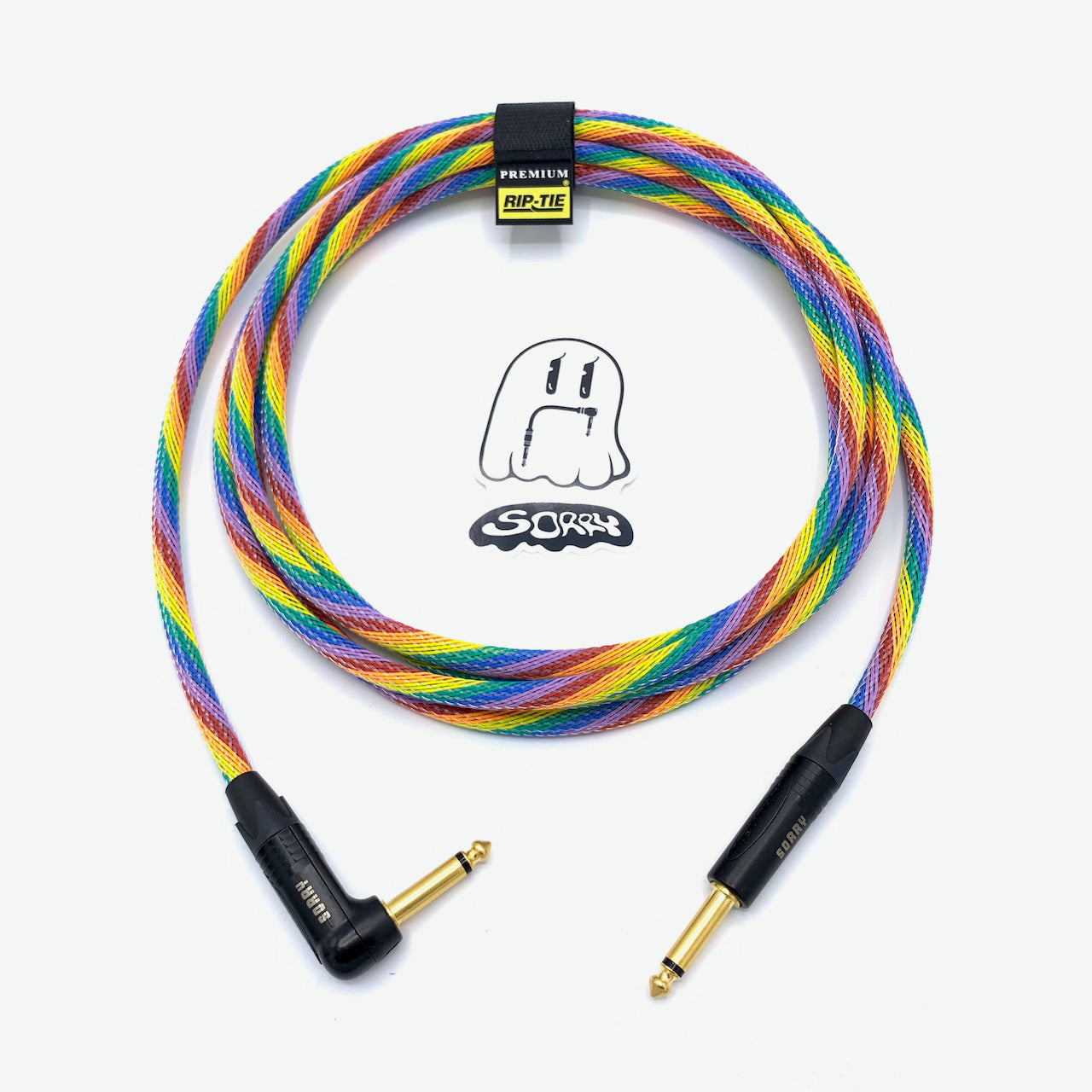 SORRY Straight to Right Angle Guitar / Instrument Cable - RAINBOW