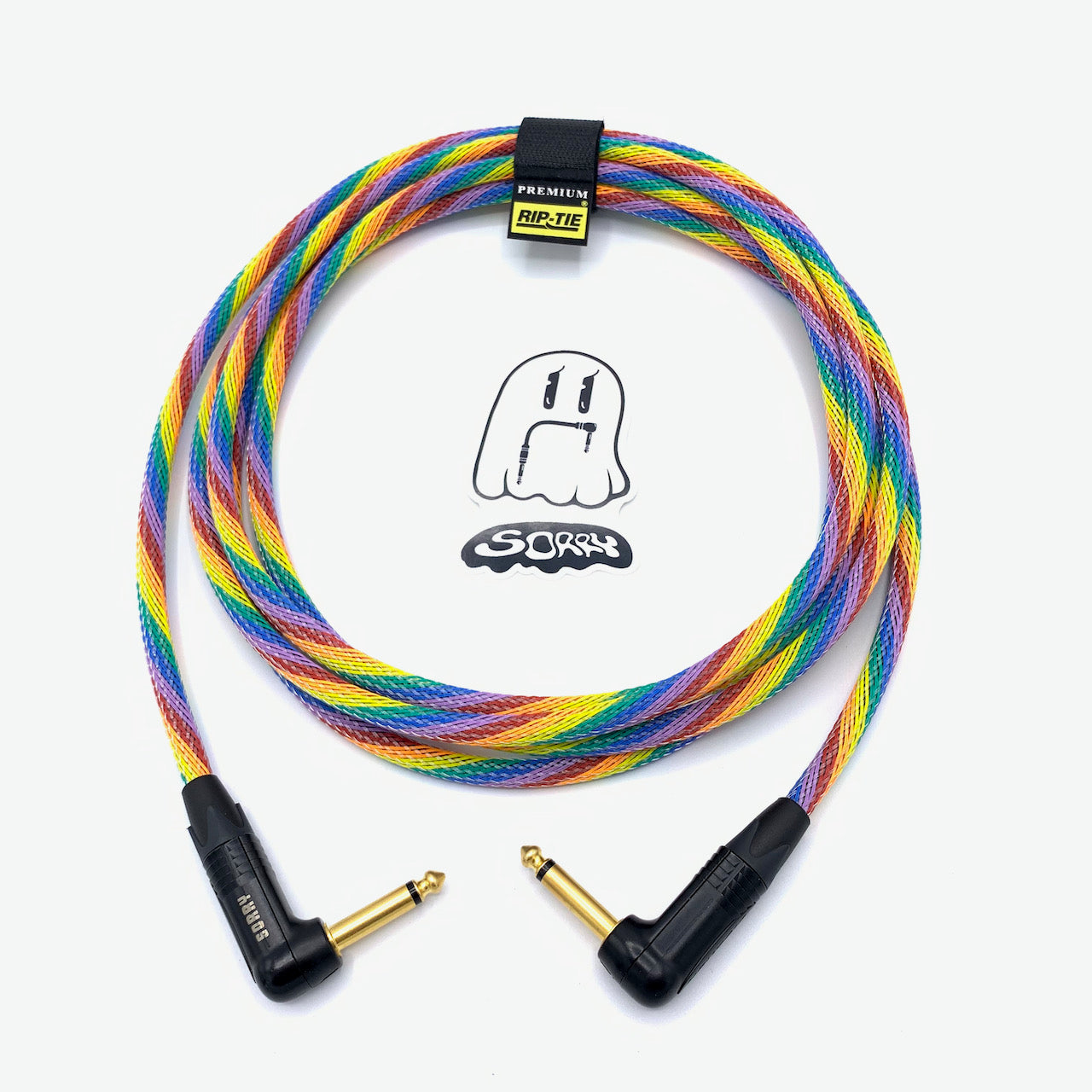 SORRY Right Angle to Right Angle Guitar / Instrument Cable - RAINBOW