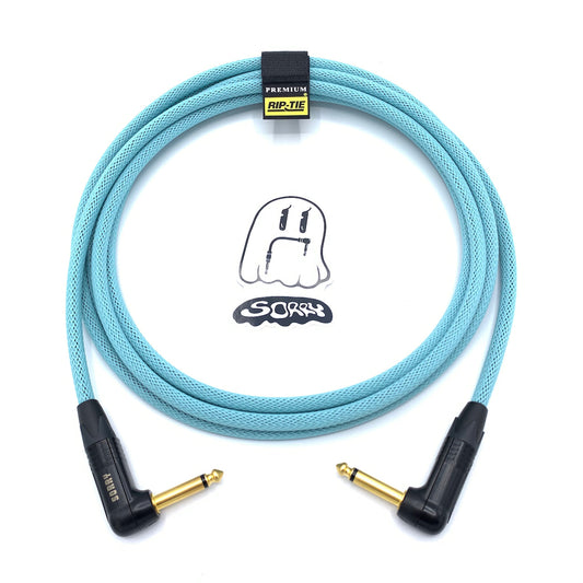 SORRY Right Angle to Right Angle Guitar / Instrument Cable - AQUA BLUE