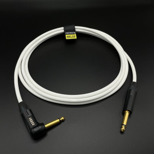 SORRY Straight to Right Angle Guitar / Instrument Cable - WHITE