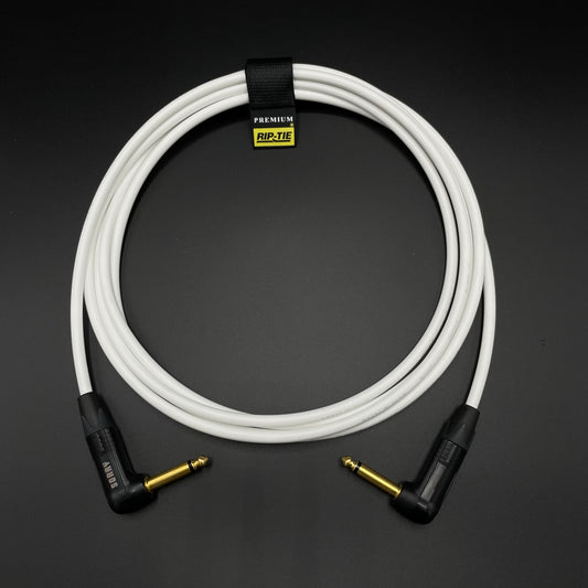 SORRY Right Angle to Right Angle Guitar / Instrument Cable - WHITE