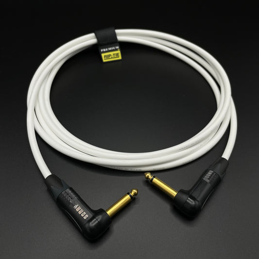 SORRY Right Angle to Right Angle Guitar / Instrument Cable - WHITE