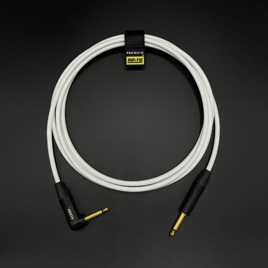 SORRY Straight to Right Angle Guitar / Instrument Cable - WHITE