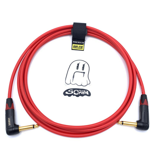 SORRY Right Angle to Right Angle Guitar / Instrument Cable - Standard Red