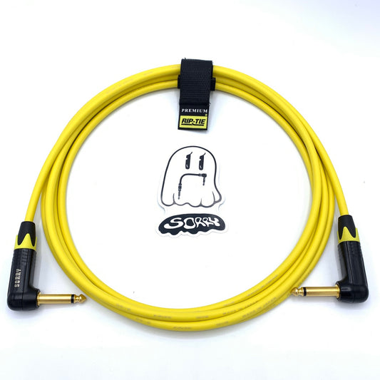SORRY Right Angle to Right Angle Guitar / Instrument Cable - Standard Yellow