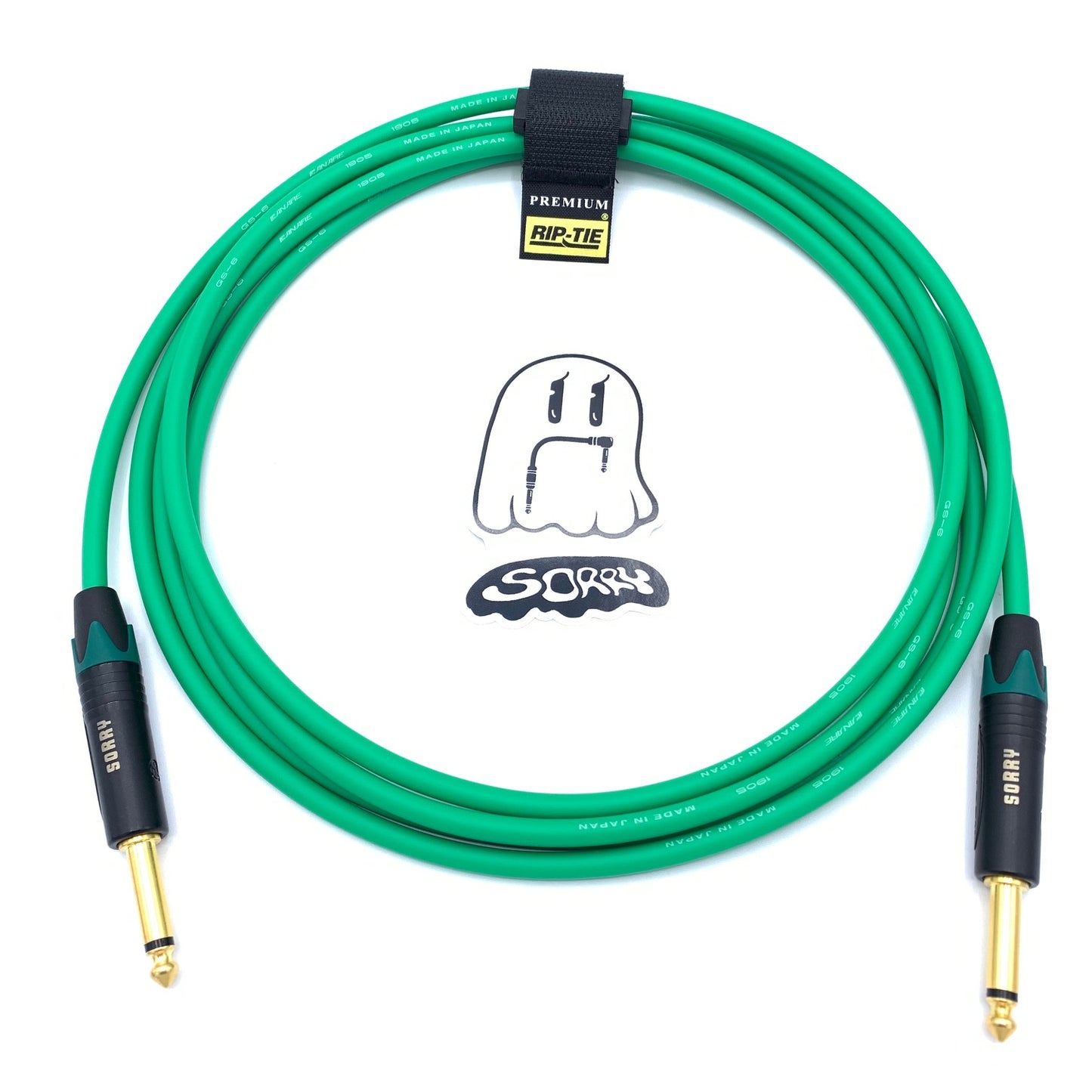 SORRY Straight to Straight Guitar / Instrument Cable - Standard Green