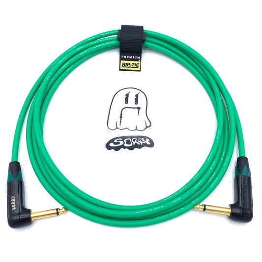SORRY Right Angle to Right Angle Guitar / Instrument Cable - Standard Green