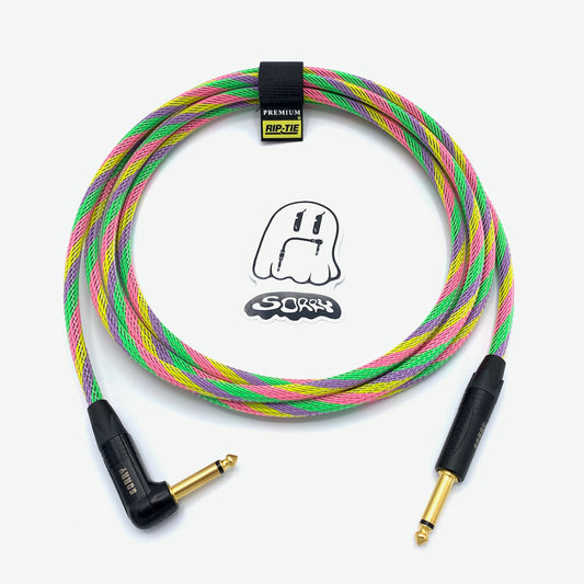 SORRY Straight to Right Angle Guitar / Instrument Cable - Sherbet