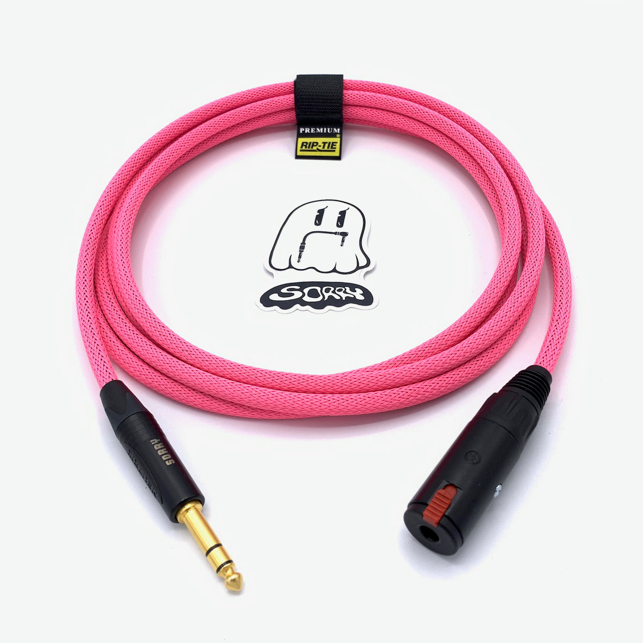 SORRY Locking Headphone Extension Cable - Neon Pink