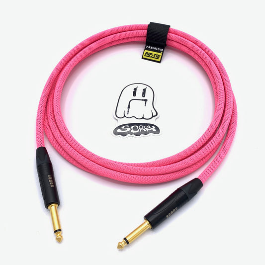 SORRY Straight to Straight Guitar / Instrument Cable - Neon Pink