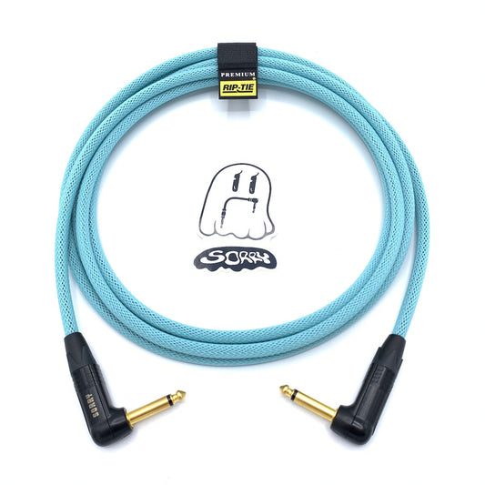 SORRY Right Angle to Right Angle Guitar / Instrument Cable - Aqua Blue