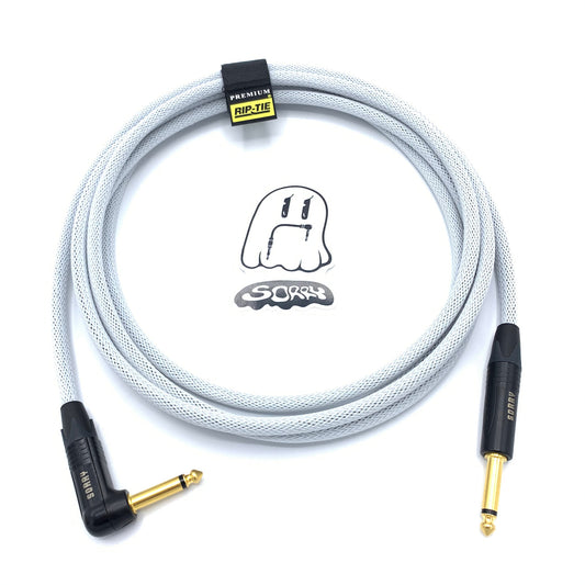 SORRY Straight to Right Angle Guitar / Instrument Cable - Specialty White
