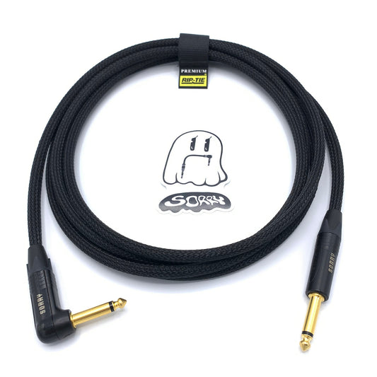 SORRY Straight to Right Angle Guitar / Instrument Cable - Extra Black