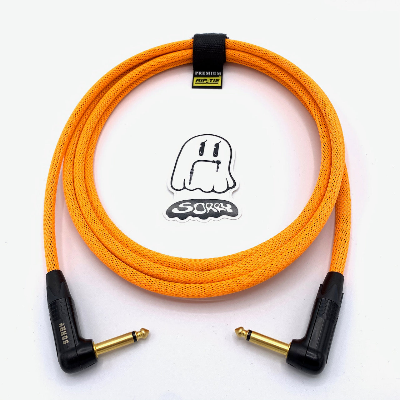 SORRY Right Angle to Right Angle Guitar / Instrument Cable - Neon Orange