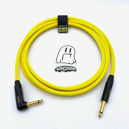 SORRY Straight to Right Angle Guitar / Instrument Cable - Neon Yellow
