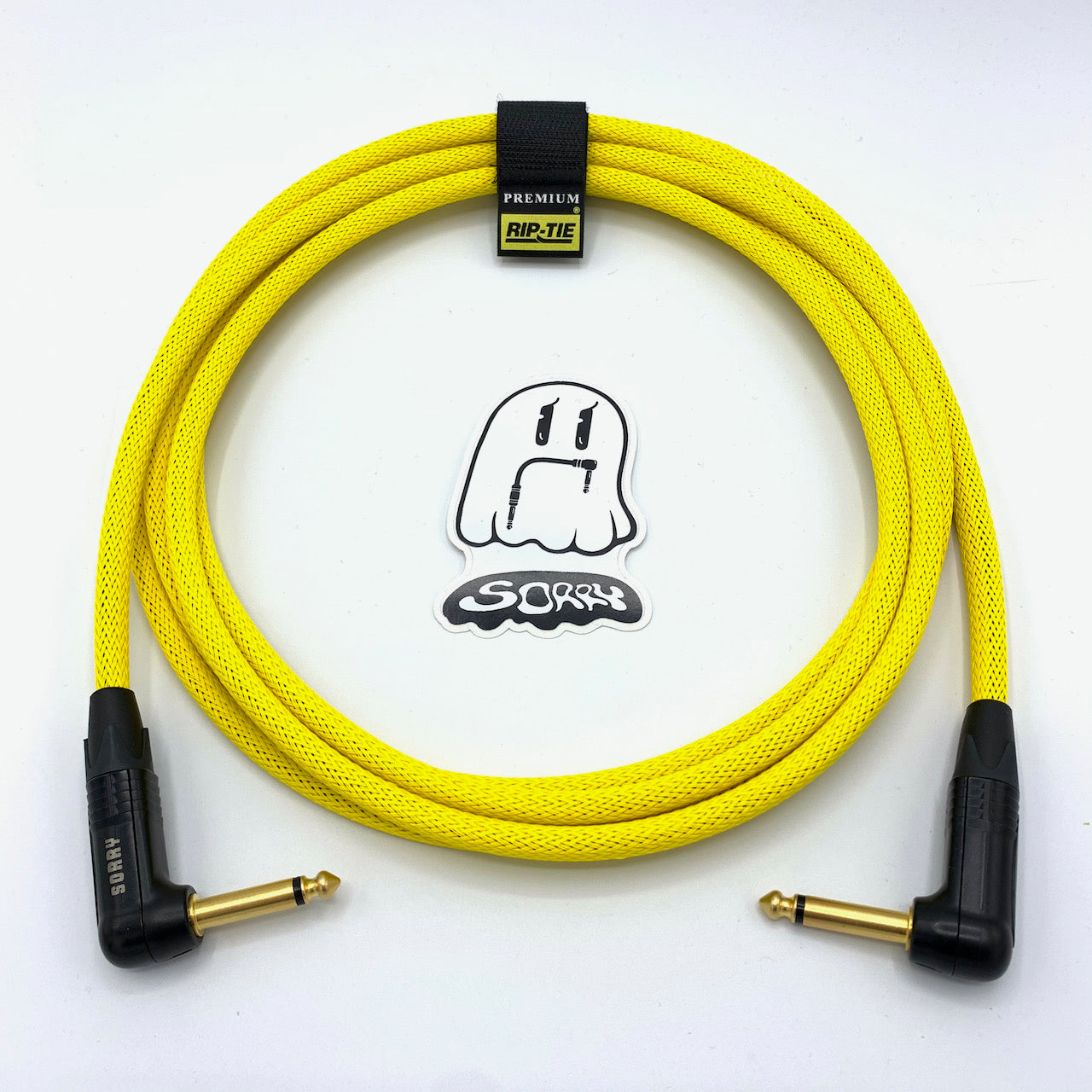 SORRY Right Angle to Right Angle Guitar / Instrument Cable - Neon Yellow