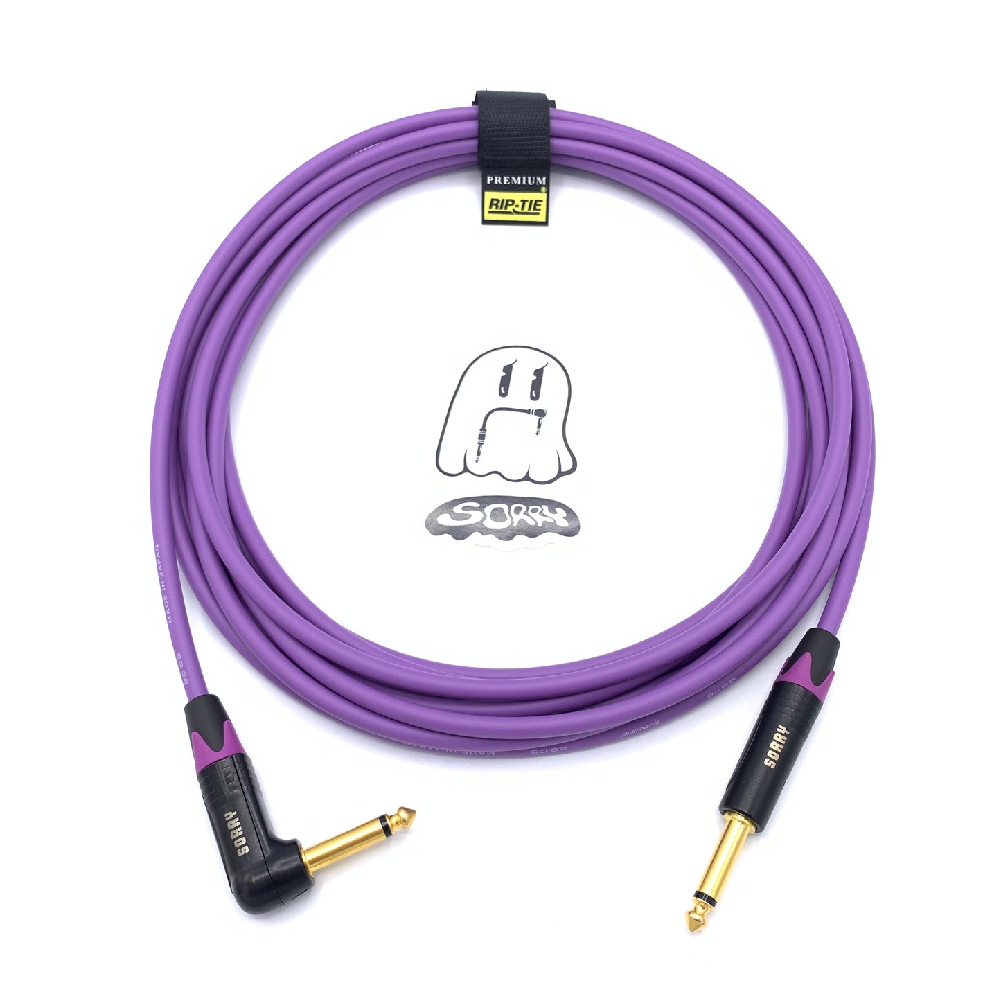 SORRY Straight to Right Angle Guitar / Instrument Cable - Standard Purple