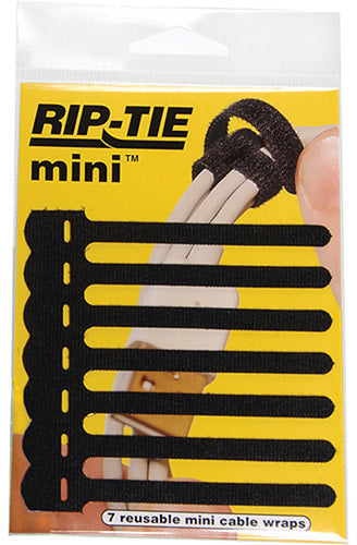 7 Pack - Black Rip-Tie Mini 1/4" x 3-1/4"